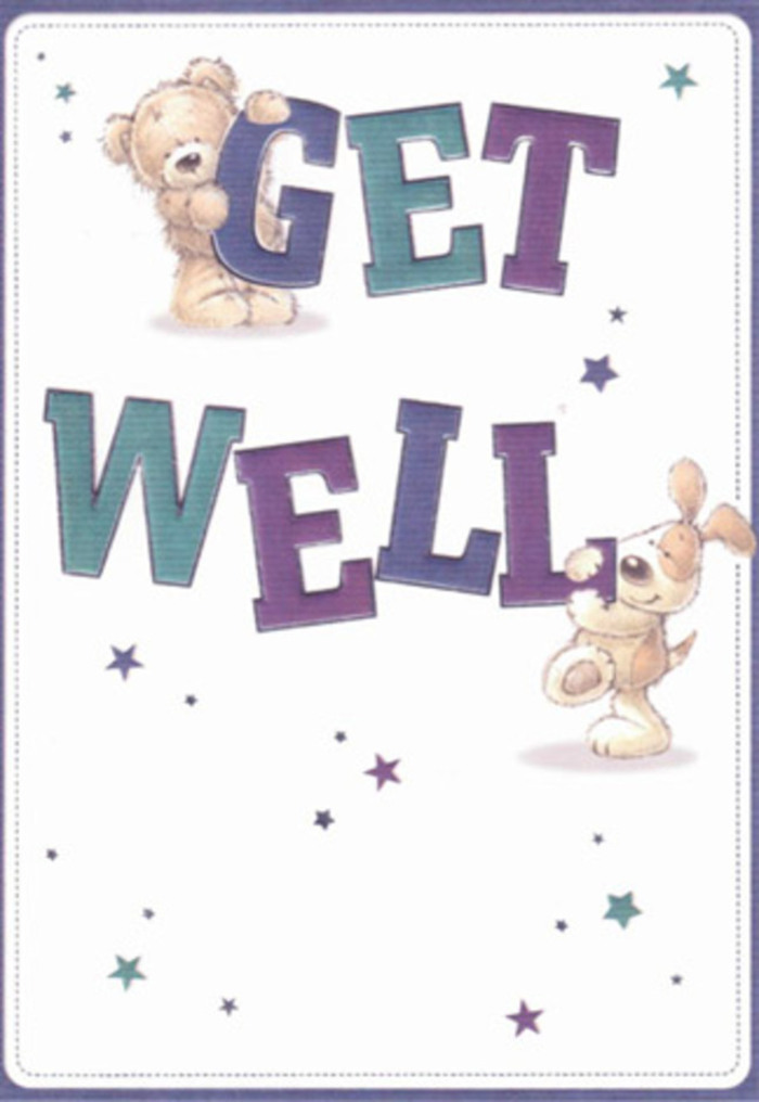 Emanating gentle encouragement, this get well card beautifully reflects Stratford's blend of modern vibrancy and classic warmth. A friendly bear with soft, almost tactile fur joins a playful puppy, their joyful camaraderie at the centre of the composition. Dancing around them, scattered stars painted in delicate indigos and aquas suggest well wishes drifting up over the rooftop gardens and avenues connecting Stratford's neighbourhoods. The card's typography is confidently bold, its purple and teal hues grounding the message in cheerful reassurance and positivity-visible from across a cozy hospital room or the kitchen table of a Stratford flat. The illustrated fur and velvety puppy ears evoke a sense of touch, gently extending comfort much like the skilled hands at Stratford Florist bring to every bouquet. With its airy, light background and optimistic design, this card offers an uplift for patients of all ages, seamlessly joining the community's tradition of heartfelt, caring support as flowers and messages travel across E15.